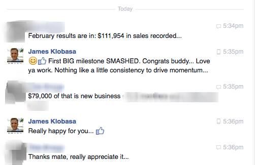 February results message: $111,954 in sales recorded